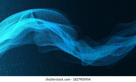 Waving  Digital Sound Wave Background,technology and earthquake wave diagram concept,design for music studio and science,Vector Illustration.