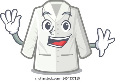 Waving doctor coat isolated in the character