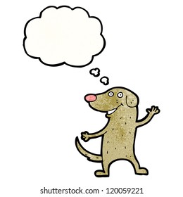 caricatura de perro ondeando