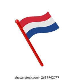 Ondeando la bandera holandesa - Ilustración vectorial
