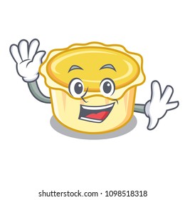 Waving egg tart character cartoon