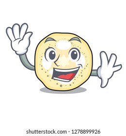 Waving eggplant sliced on the character board