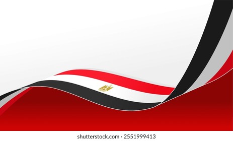 waving egypt flag vector background with copy space for text. egypt national day