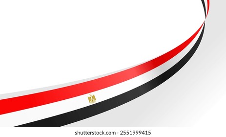 waving egypt flag vector background with copy space for text. egypt national day