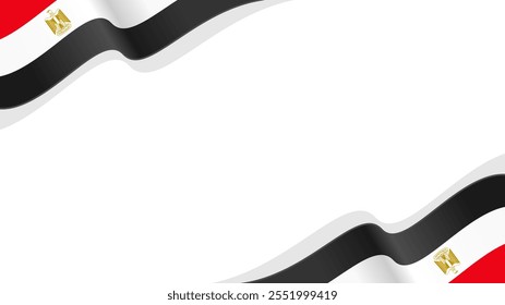 waving egypt flag vector background with copy space for text. egypt national day