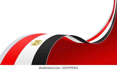 waving egypt flag vector background with copy space for text. egypt national day