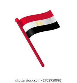 Ondeando la Ilustración vectorial de la bandera de Egipto, aislado