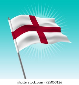 Waving English Flag Vector Drawing Illustration Stock Vector (Royalty ...