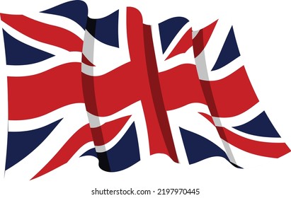 Waving English Flag for Wallpaper and Background