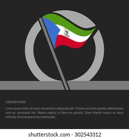 Waving Equatorial Guinea Flag badge design - independence day Label - Vector illustration