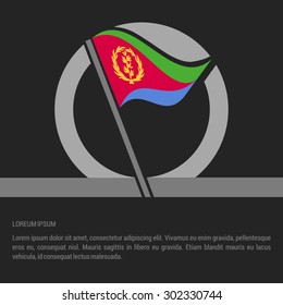 Waving Eritrea Flag badge design - independence day Label - Vector illustration