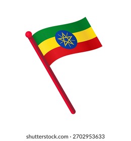  Ondeando la Ilustración vectorial de la bandera de Etiopía, aislado
