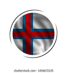 Waving Faroes flag, the flag Faroes, vector illustration