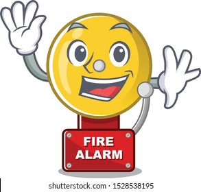 Waving fire alarm isolated with the mascot