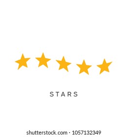 Waving five stars rating symbol or decoration vector illustration, award, quality, rating. Flat style for design, web, logo or UI.