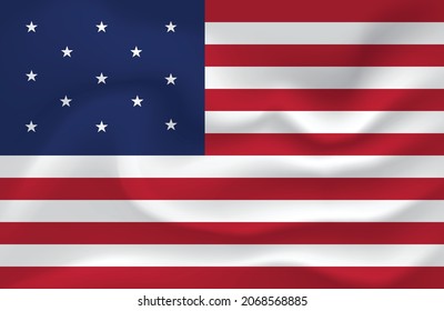 Waving flag of 1777-1795 background. svg