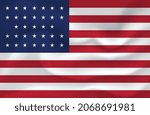 Waving flag of 1859-1861 American background.