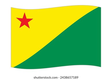 Winkende Flagge von Acre. Vektorgrafik.