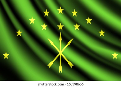 Waving flag of Adygea