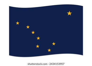 Die Flagge des Staates Alaska. Vektorgrafik.