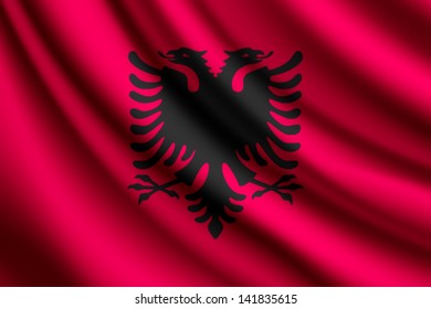 Waving flag of Albania,vector