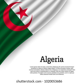 waving flag of Algeria on white background. Template for independence day. vector illustration svg