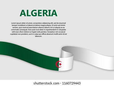 Waving Flag of Algeria, vector illustration