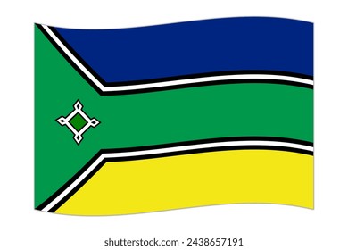 Winkende Flagge von Amapa. Vektorgrafik.