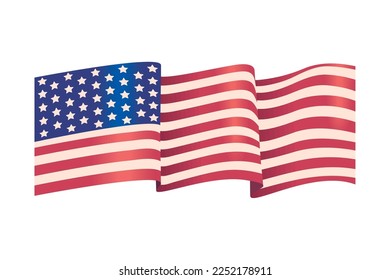 waving flag of america icon isolated
