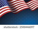 Waving flag of American isolated on png or transparent background,Symbols of USA , template for banner,card,advertising ,promote, TV commercial, ads, web design,poster, vector illustration