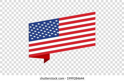 Waving flag of American isolated  on png or transparent background,Symbols of USA , template for banner,card,advertising ,promote, TV commercial, ads, web design,poster, vector illustration 