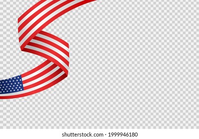 Waving flag of American isolated  on png or transparent background,Symbols of USA , template for banner,card,advertising ,promote, TV commercial, ads, web design,poster, vector illustration 