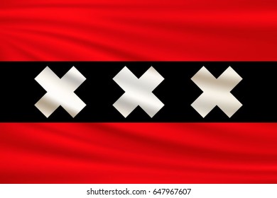 Waving flag of Amsterdam