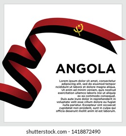 waving flag of Angola on white background. Template for independence day. vector illustration - Vector