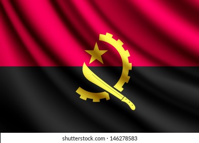 Waving flag of Angola, vector