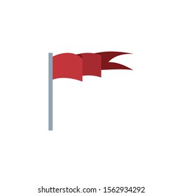 waving flag antique medieval flat design vector illustration