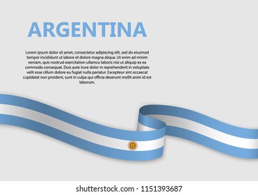 Waving Flag of Argentina, vector illustration