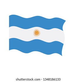 Waving flag of Argentina. Vector illustration design