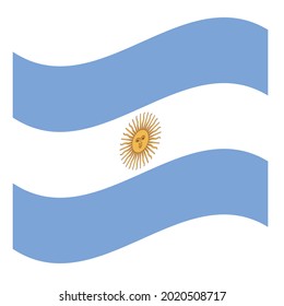 Waving Flag Argentine Republic. Vector. Accurate dimensions, elements proportions and colors