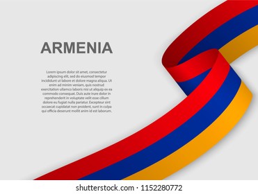 waving flag of Armenia. Template for independence day. vector illustration