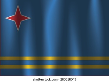 Waving flag of Aruba, satin