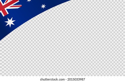 Waving flag of Australia isolated  on png or transparent  background,Symbol of Australia,template for banner,card,advertising ,promote, TV commercial, ads, web, vector illustration  