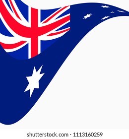 Waving Flag of Australia on a white background.