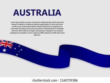 Waving Flag of Australia, vector illustration