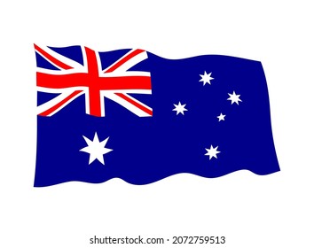 Waving flag of Australia.Vector Australia flag.