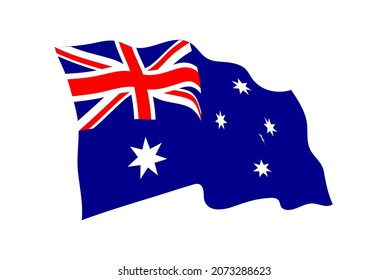 Bandera ondeadora de Australia.Bandera de Australia vectora.