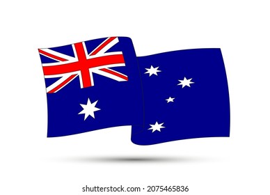 Bandera ondeadora de Australia.Bandera de Australia vectora.