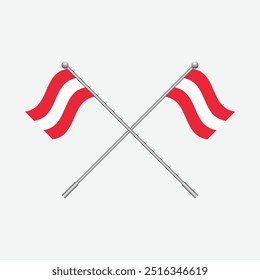 Ondeando la bandera de Austria fondo aislado. Vector