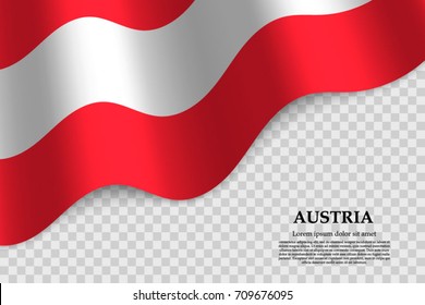 waving flag of Austria on transparent background. Template for independence day. vector illustration