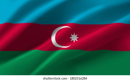 Waving flag of the Azerbaijan. Waving Azerbaijan flag